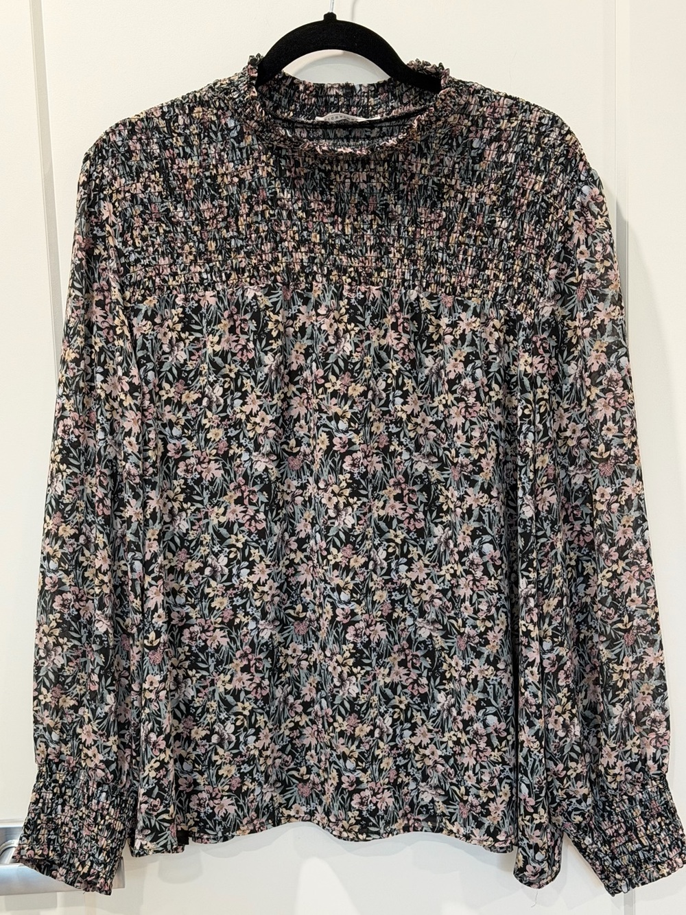 Smocked Ditsy Floral Blouse
